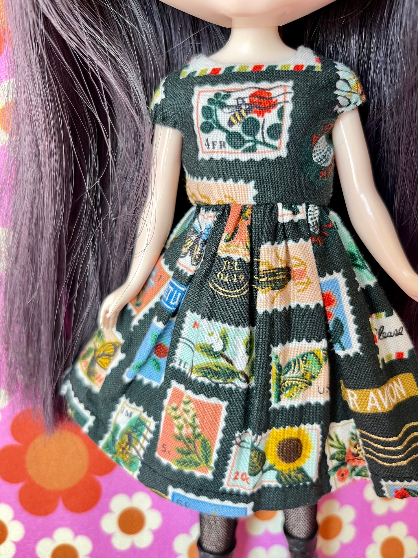 Summer Cap Sleeve Dress for Blythe Doll