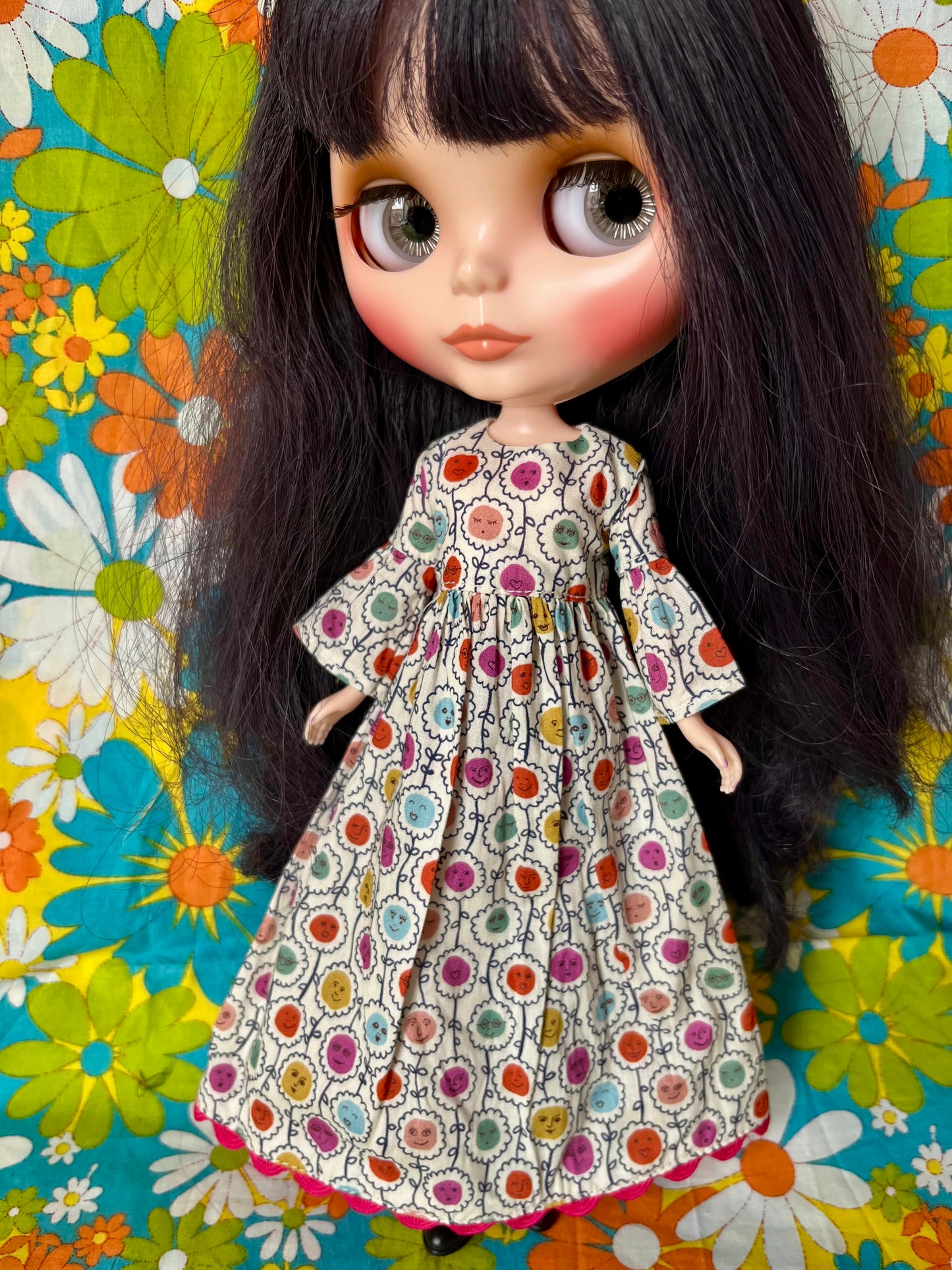 Liberty Beatles Flower Face Psychedelic Dress