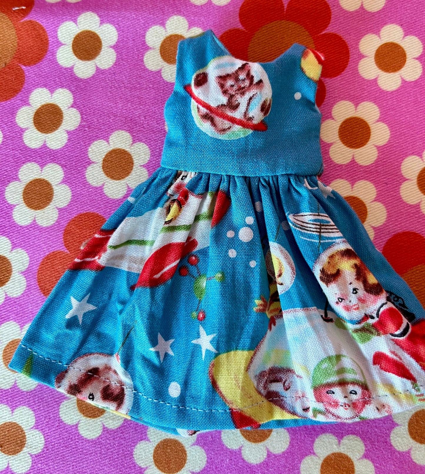 Space Cat Summer Simple Sleeveless Dress for Blythe