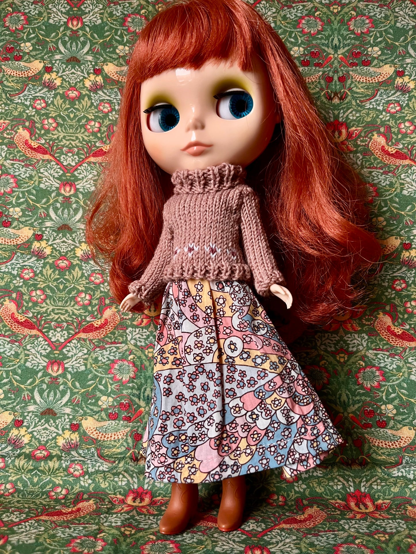 Liberty Dress & Daisy Sweater Set for Blythe Doll