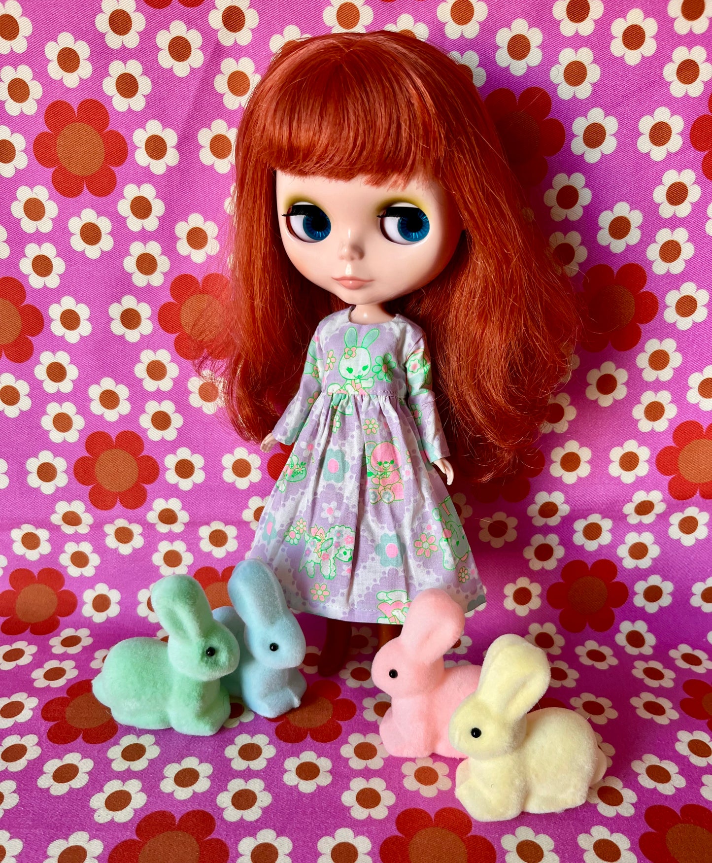 Lilac Easter Bunny Family Dress for Blythe Doll