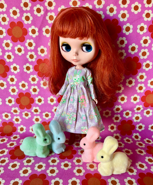 Lilac Easter Bunny Family Dress for Blythe Doll