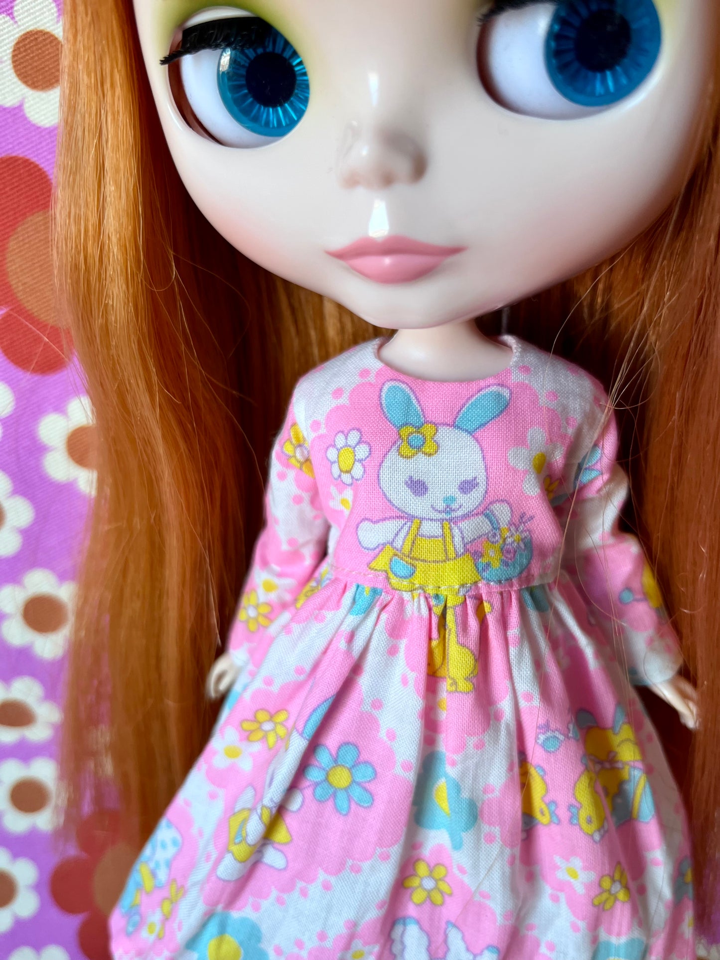 Pink Easter Bunny Dress for Blythe Doll.