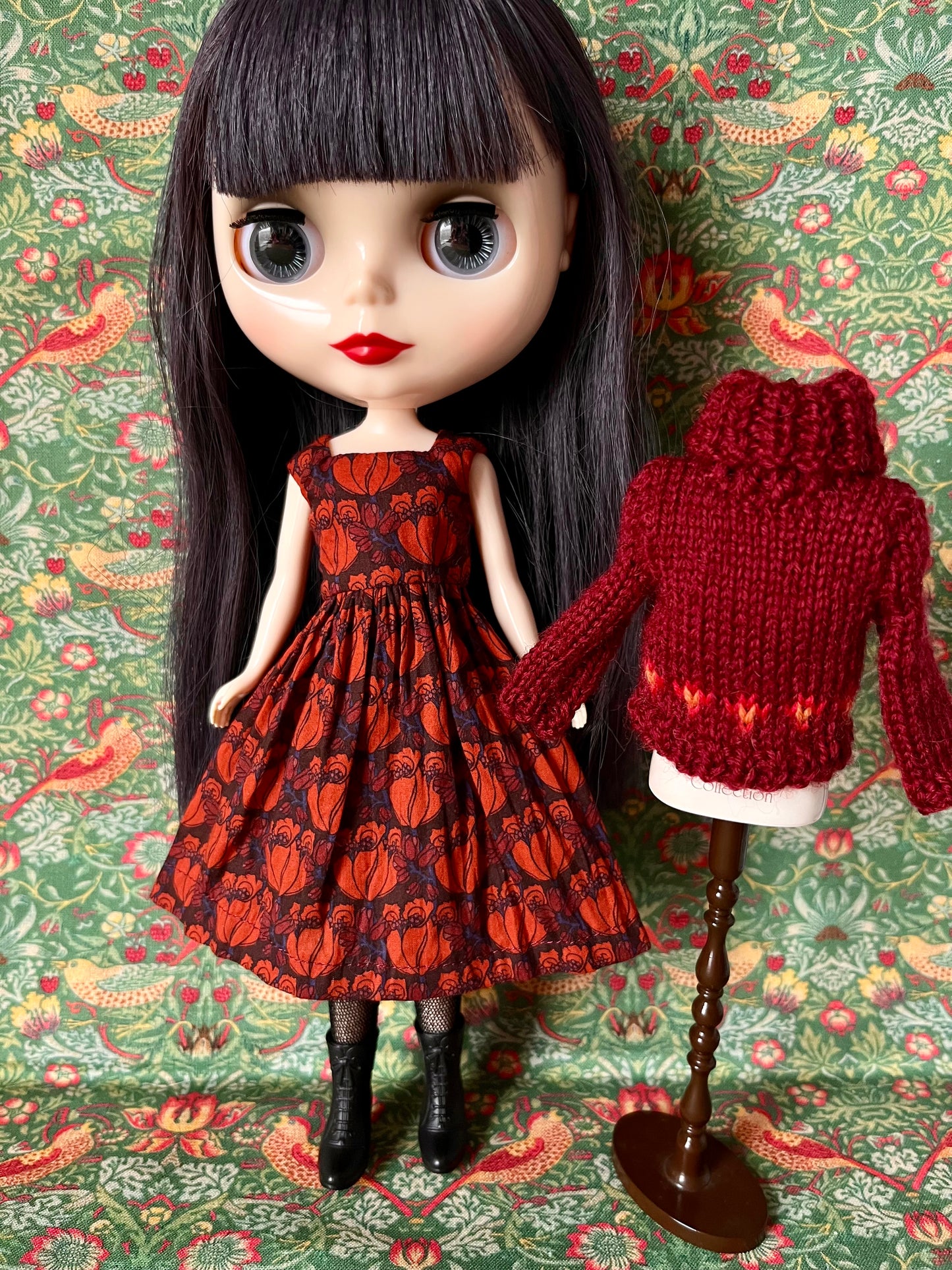Liberty Dress & Daisy Sweater Set for Blythe Doll