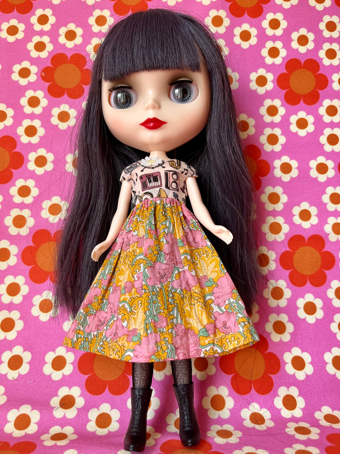 Liberty Cap Sleeve Dress for Blythe Doll