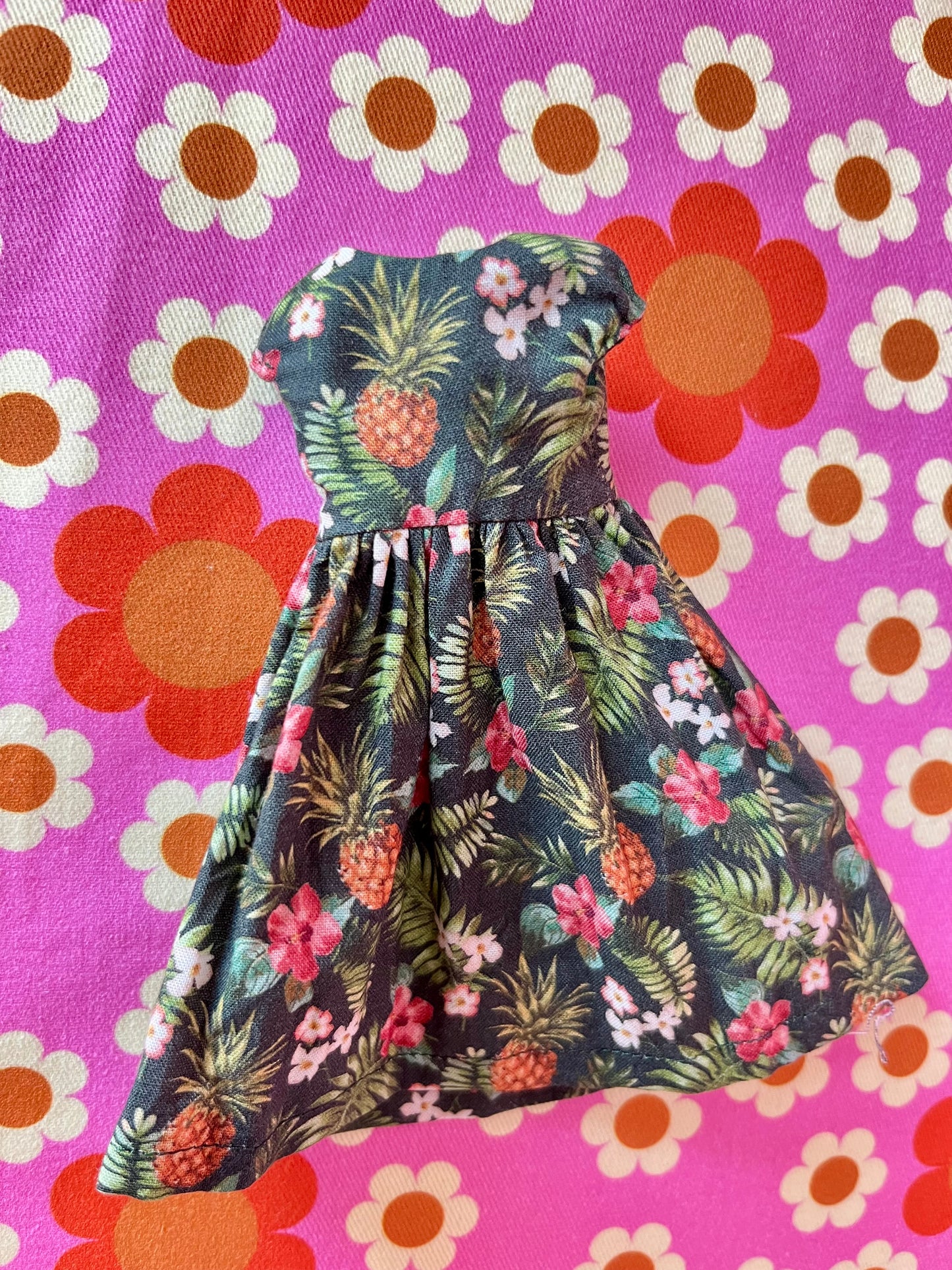 Pineapple Summer Cap Sleeve Dress for Blythe Doll