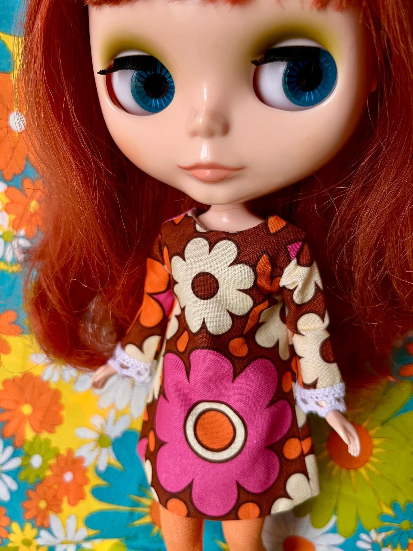 Alice Apple Mod Shift dress with sleeves OOAK