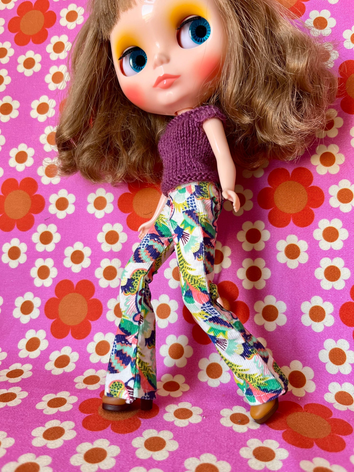 Liberty  Flared Jeans Corduroy Trousers for Blythe Doll