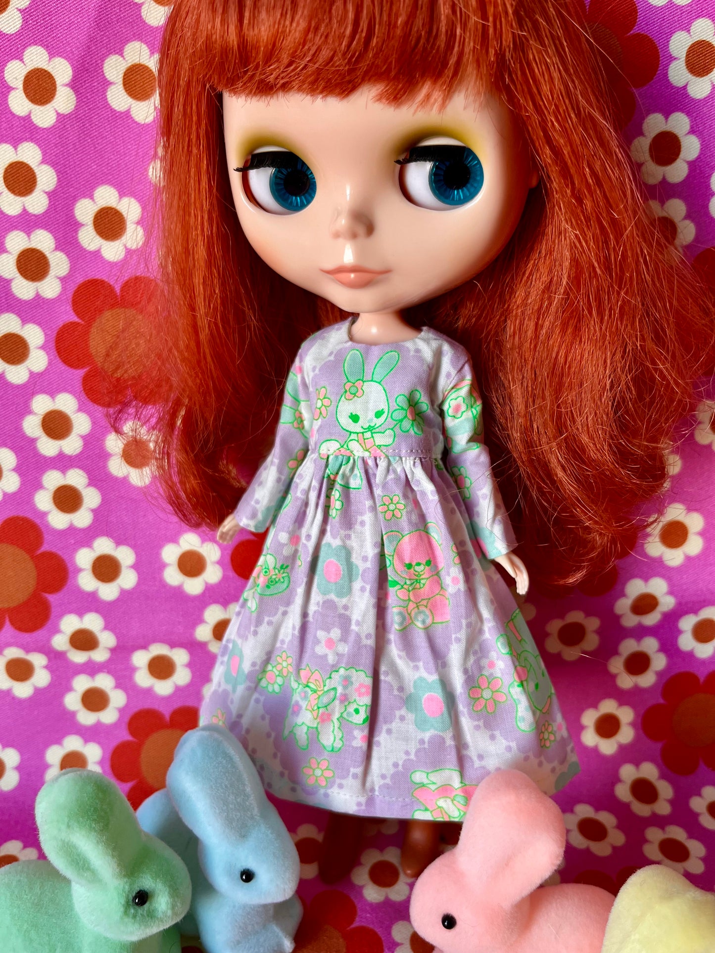 Lilac Easter Bunny Family Dress for Blythe Doll