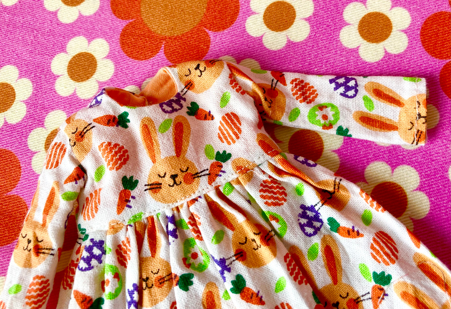Bunny Carrot Cute Print Dress for Blythe Doll