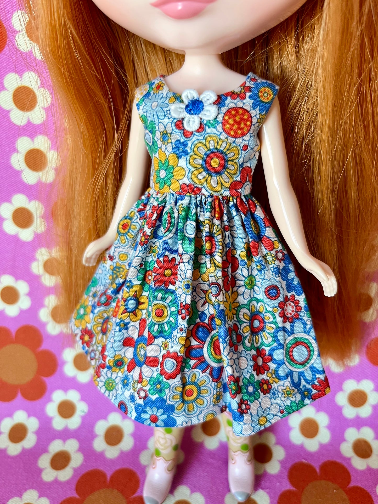 Carnaby Daisy Summer Simple Sleeveless Dress for Blythe