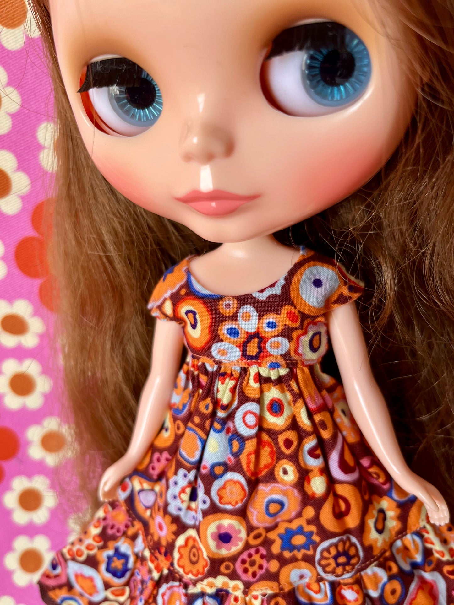 Paperweight  Hippie Orange/Brown Dress for Blythe Doll
