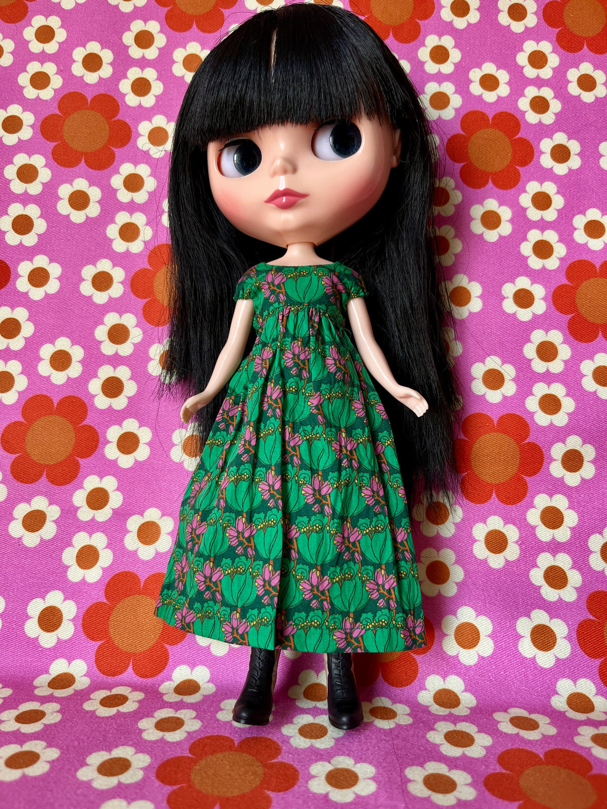 Goth Austen Liberty Regency Dress for Blythe Doll Tudor Tulip