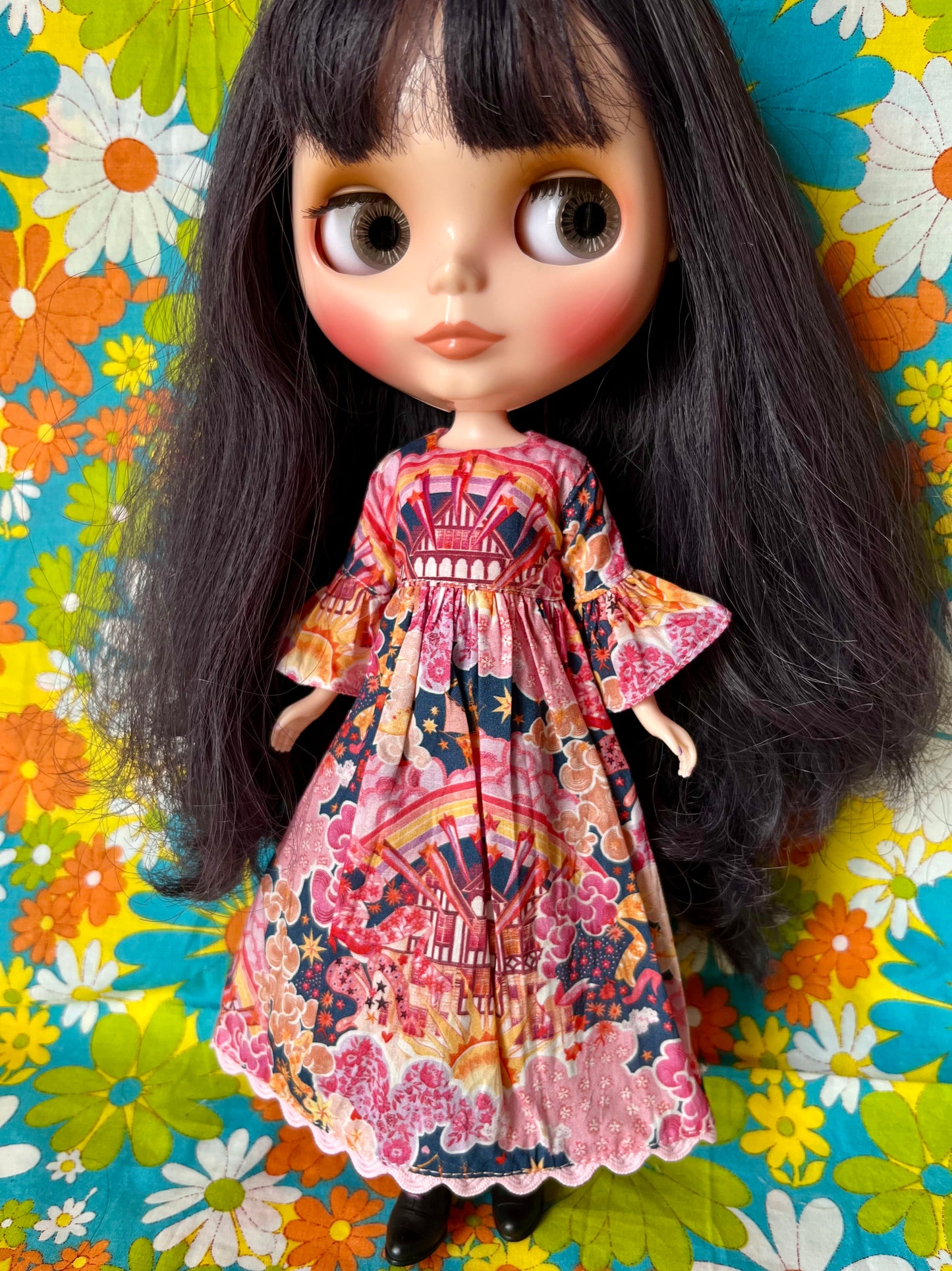 Liberty Magical Mysteey Tour Rainbow Psychedelic Dress