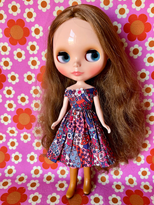 Liberty Off shoulder Sleeve Dress for Blythe Doll