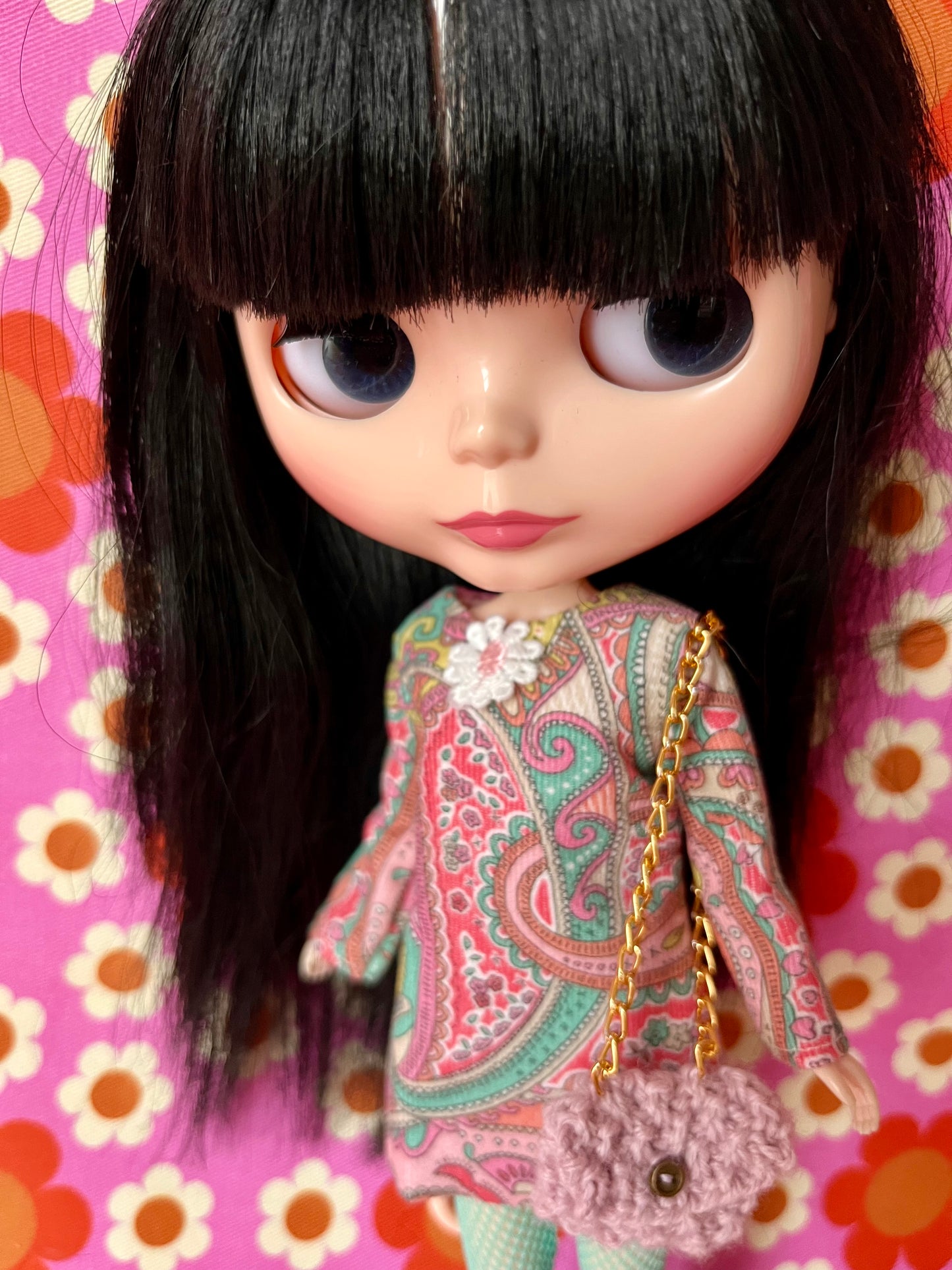 Liberty Corduroy Shift dress with sleeves & Bag which opens