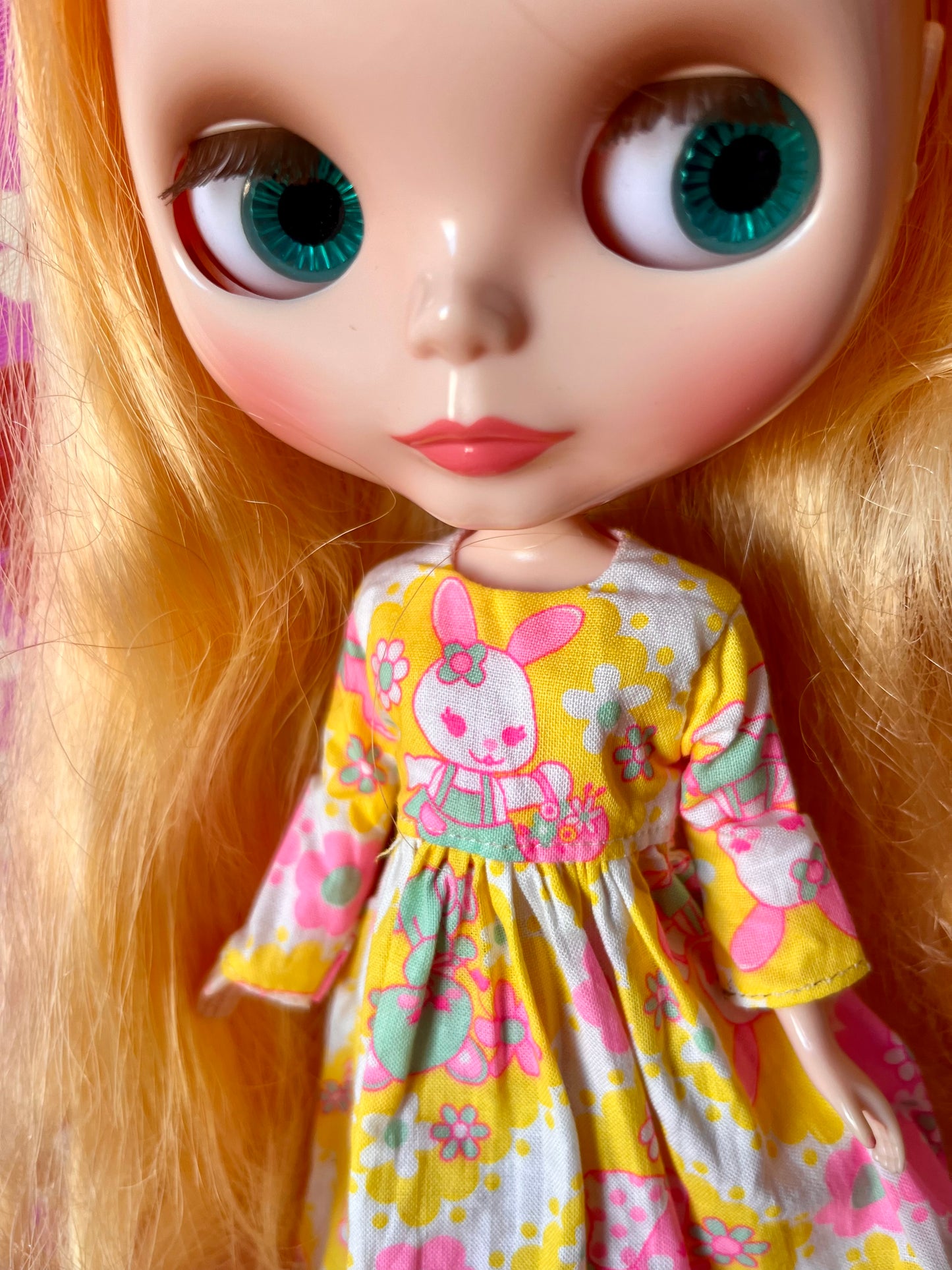 Yellow Easter Bunny Dress for Blythe Doll.