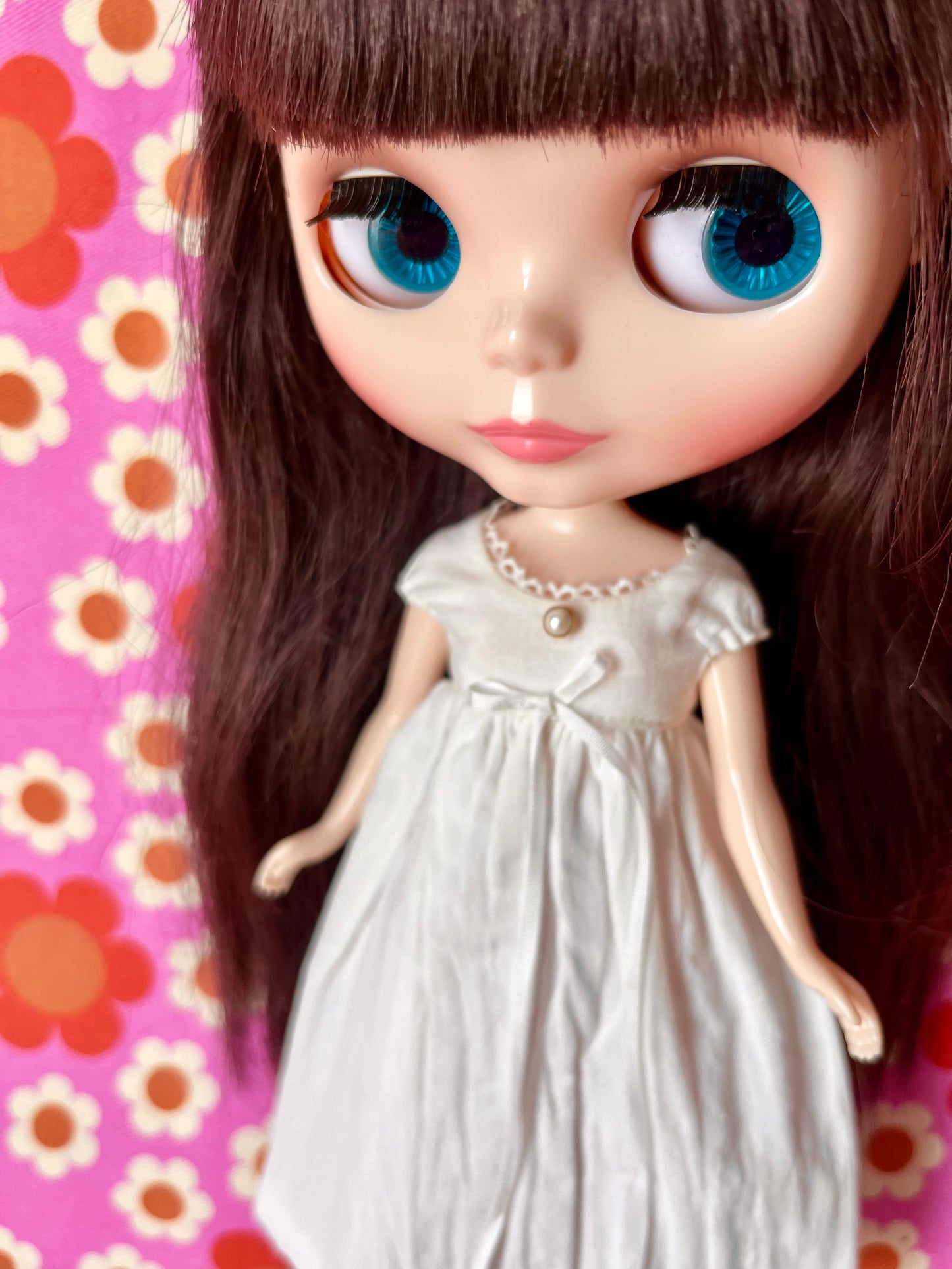 Jane Austen Long White Dress with Silk Bow