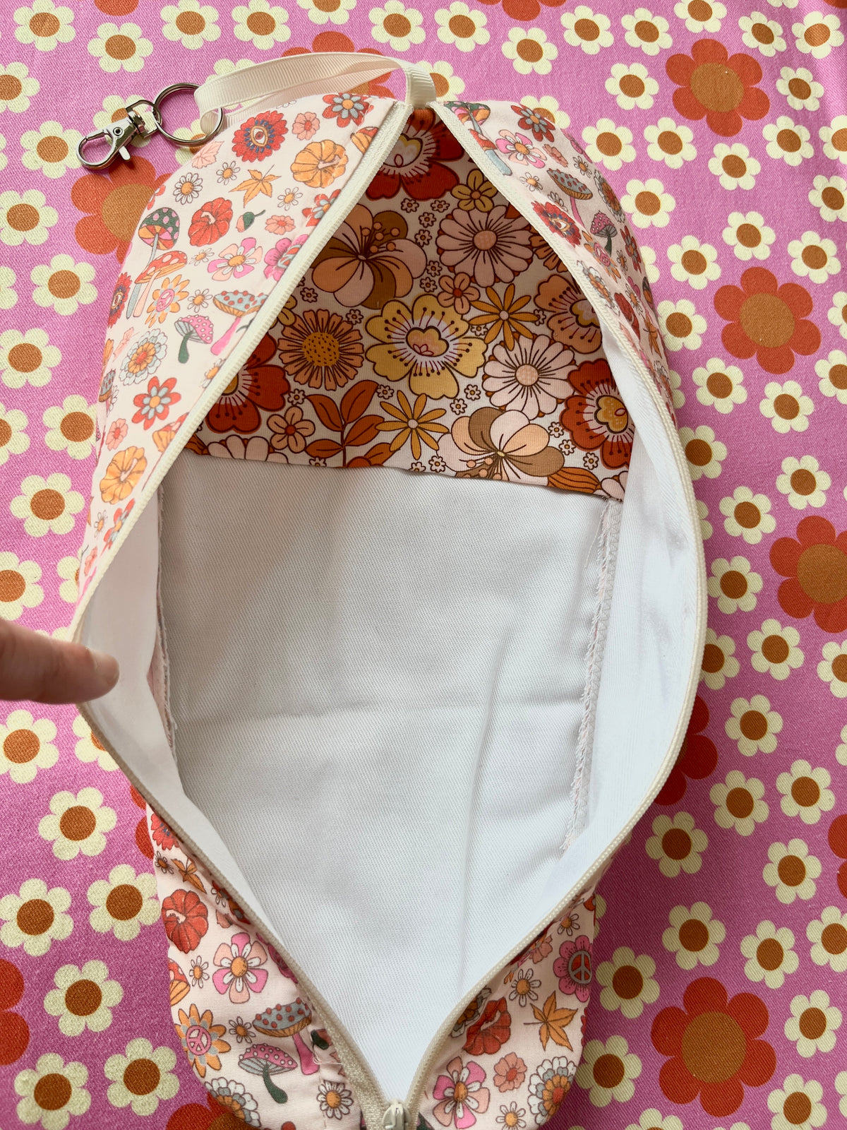 Mushroom print fabric Blythe Doll Carry Case Neo-Blythe size
