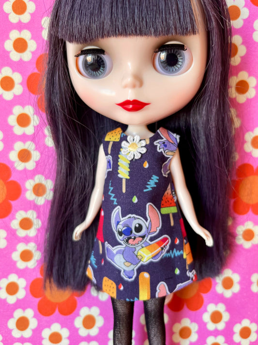 Stitch Print Mod Cilla Shift dress