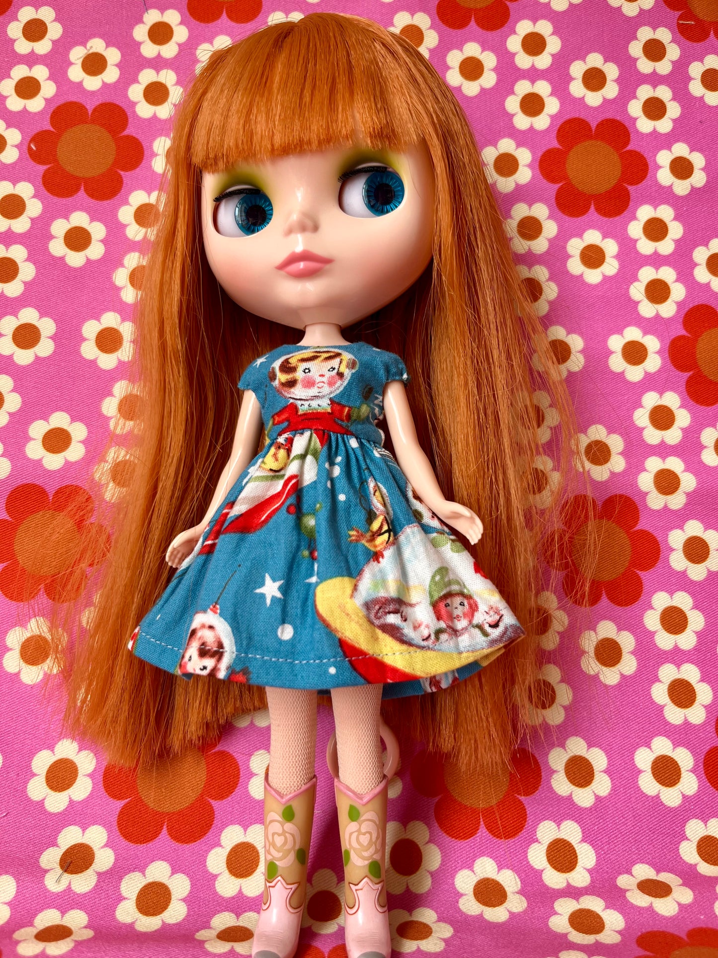 Rocket Rascals Summer Cap Sleeve Dress for Blythe Doll