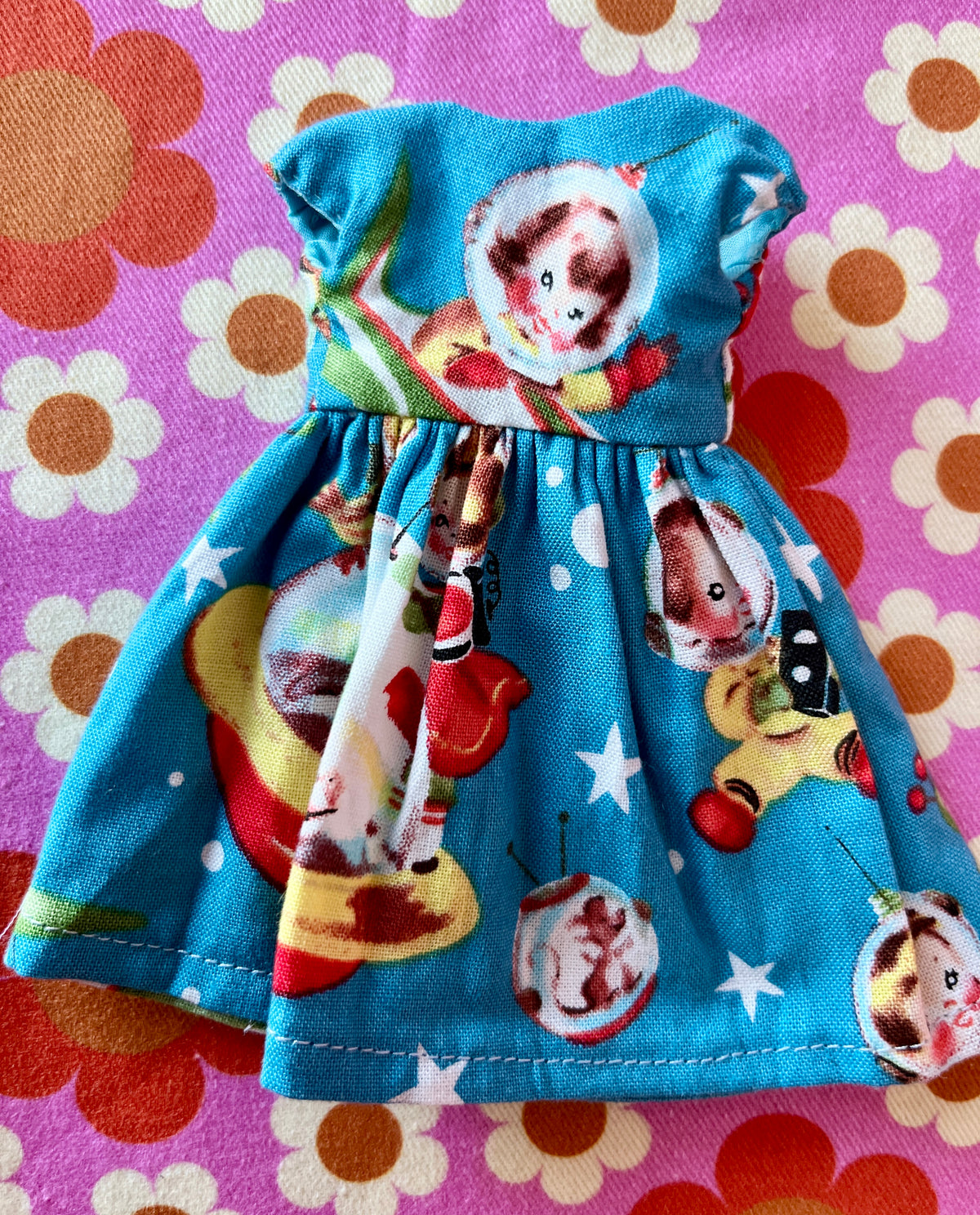 Rocket Rascals Summer Cap Sleeve Dress for Blythe Doll
