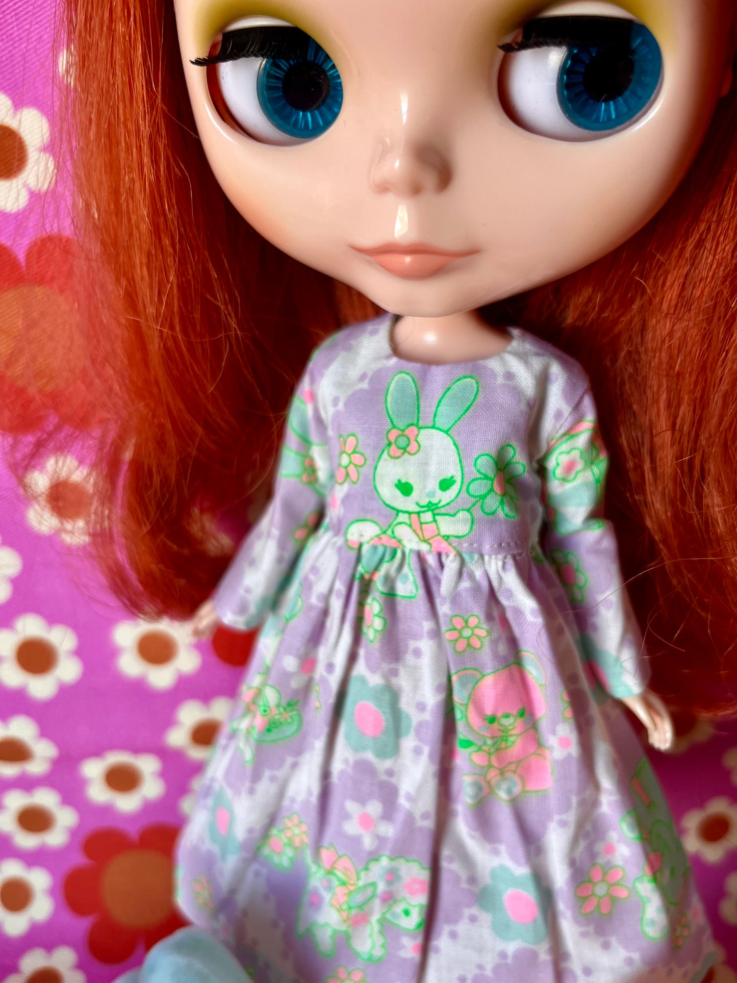 Lilac Easter Bunny Family Dress for Blythe Doll