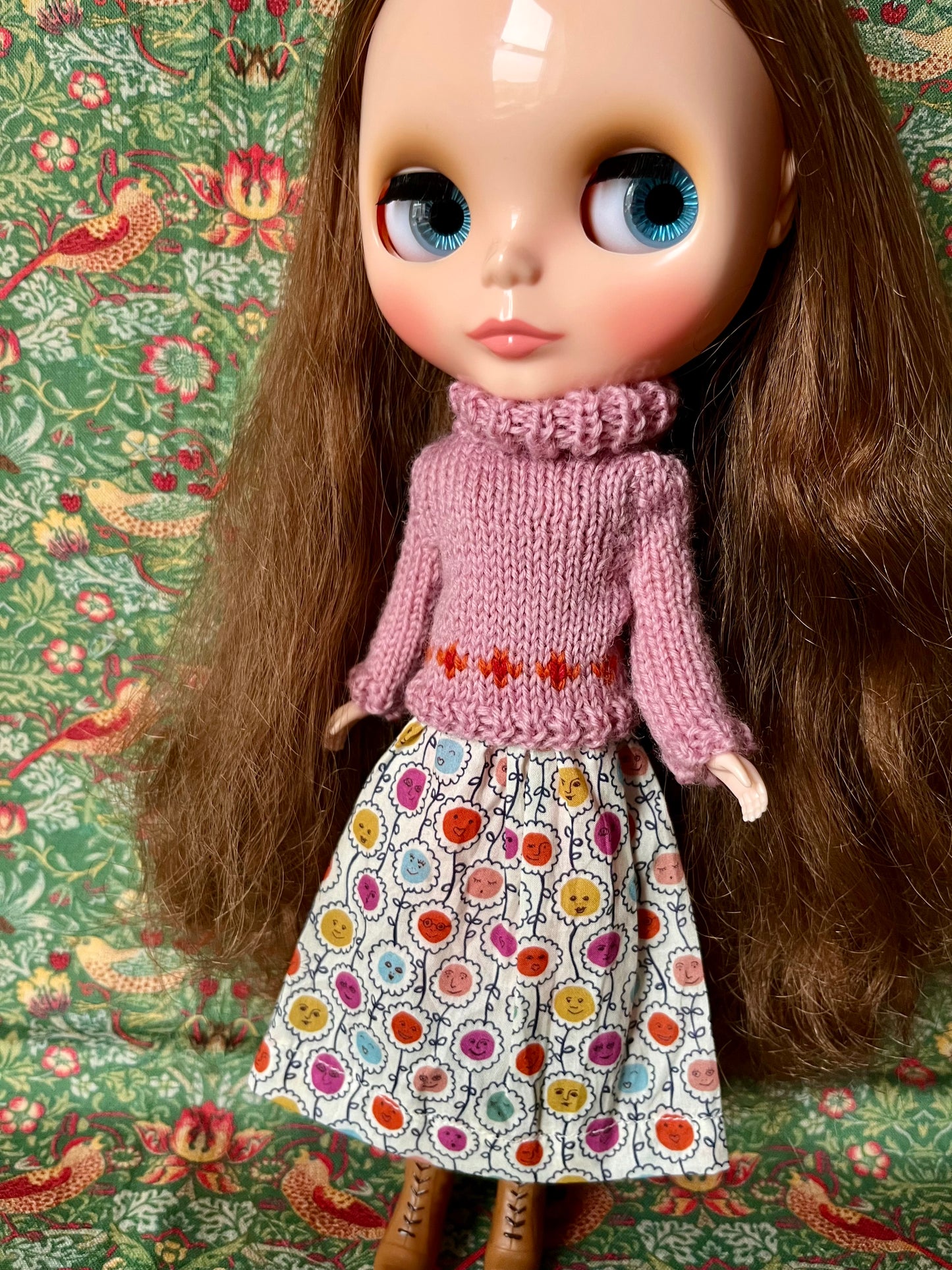 Liberty Dress & Daisy Sweater Set for Blythe Doll