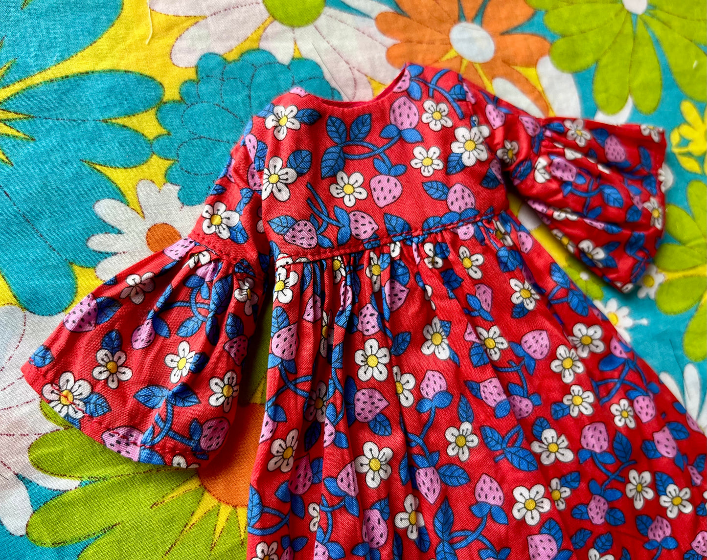 Liberty Red Strawberry Fields Beatles Psychedelic Dress
