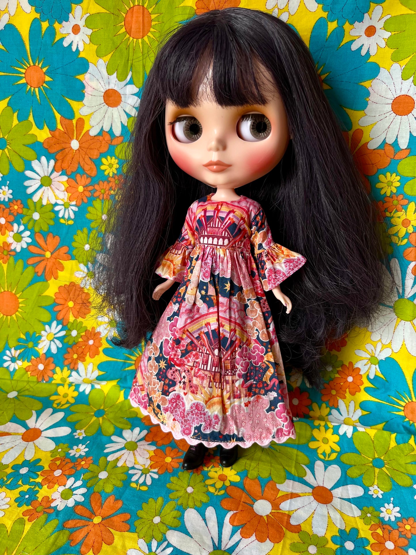 Liberty Magical Mysteey Tour Rainbow Psychedelic Dress