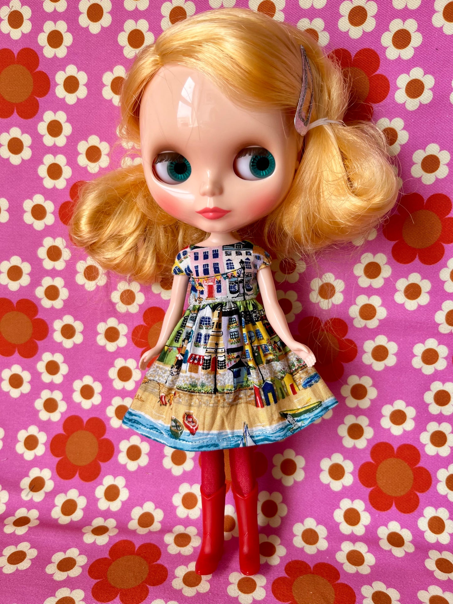Seaside Summer Cap Sleeve Dress for Blythe Doll
