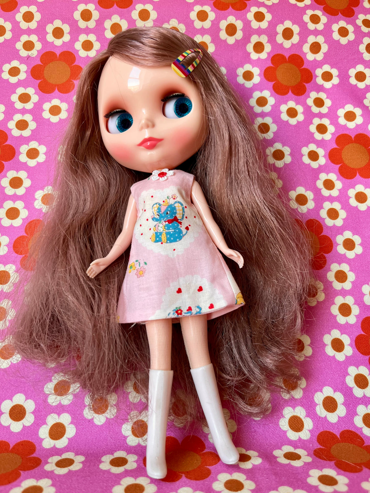 Pink Elephant Print Mod Cilla Shift dress