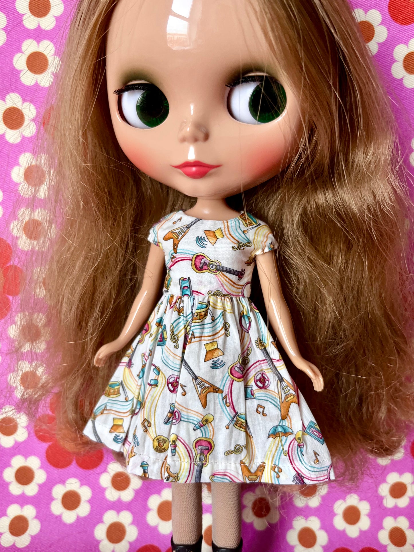 Liberty Cap Sleeve Dress for Blythe Doll