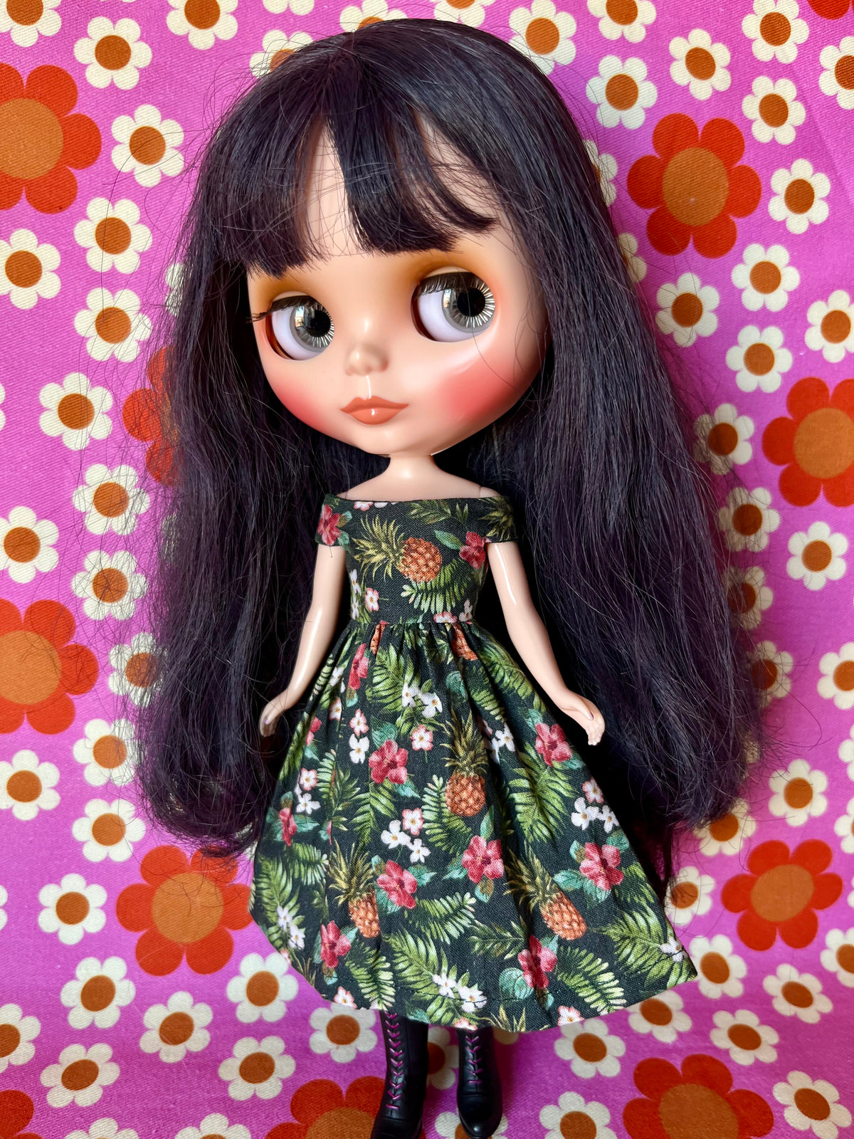 Pineapple Off shoulder Brigitte Dress for Blythe Doll
