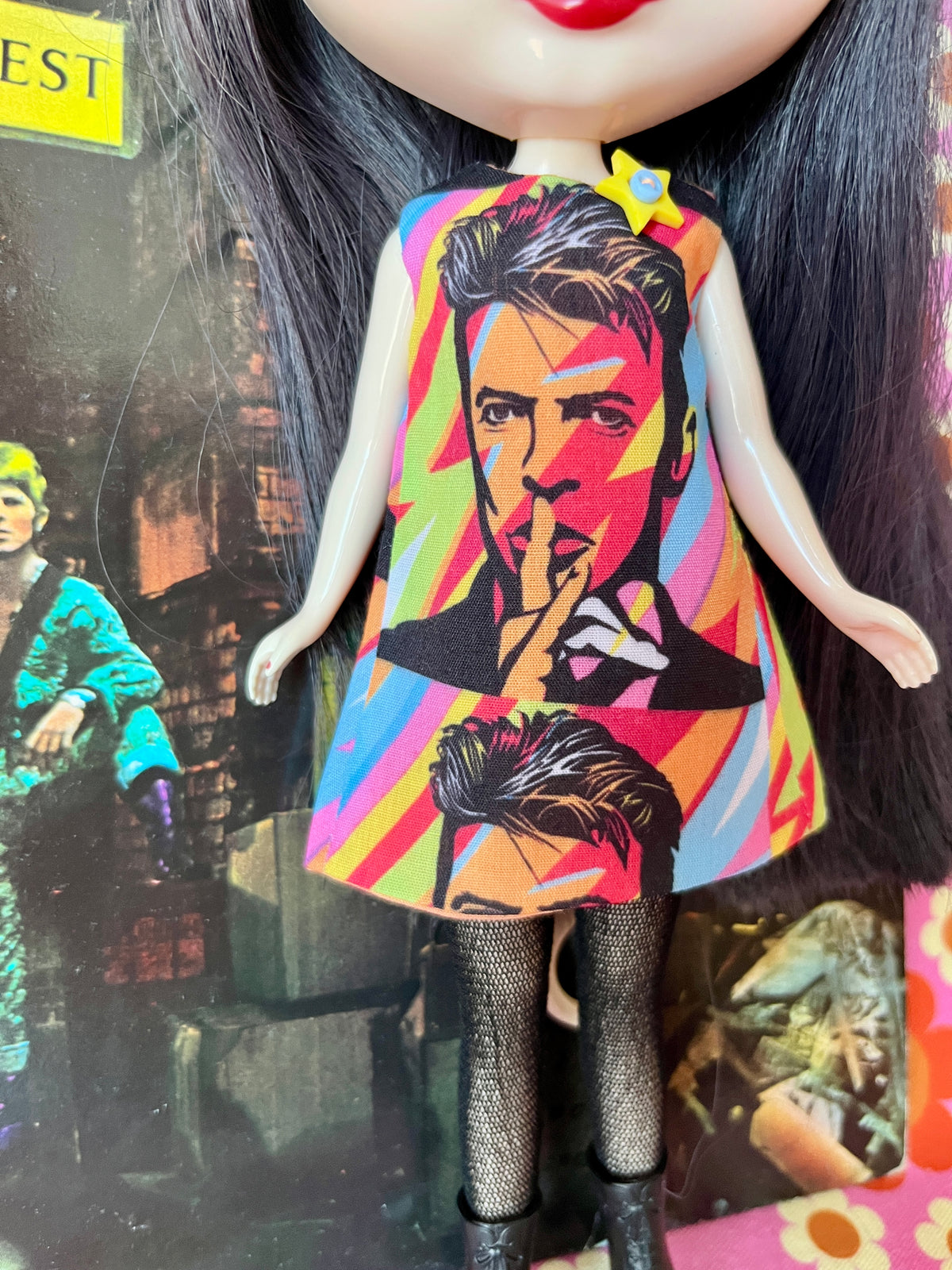 Bowie Print Mod Cilla Shift dress