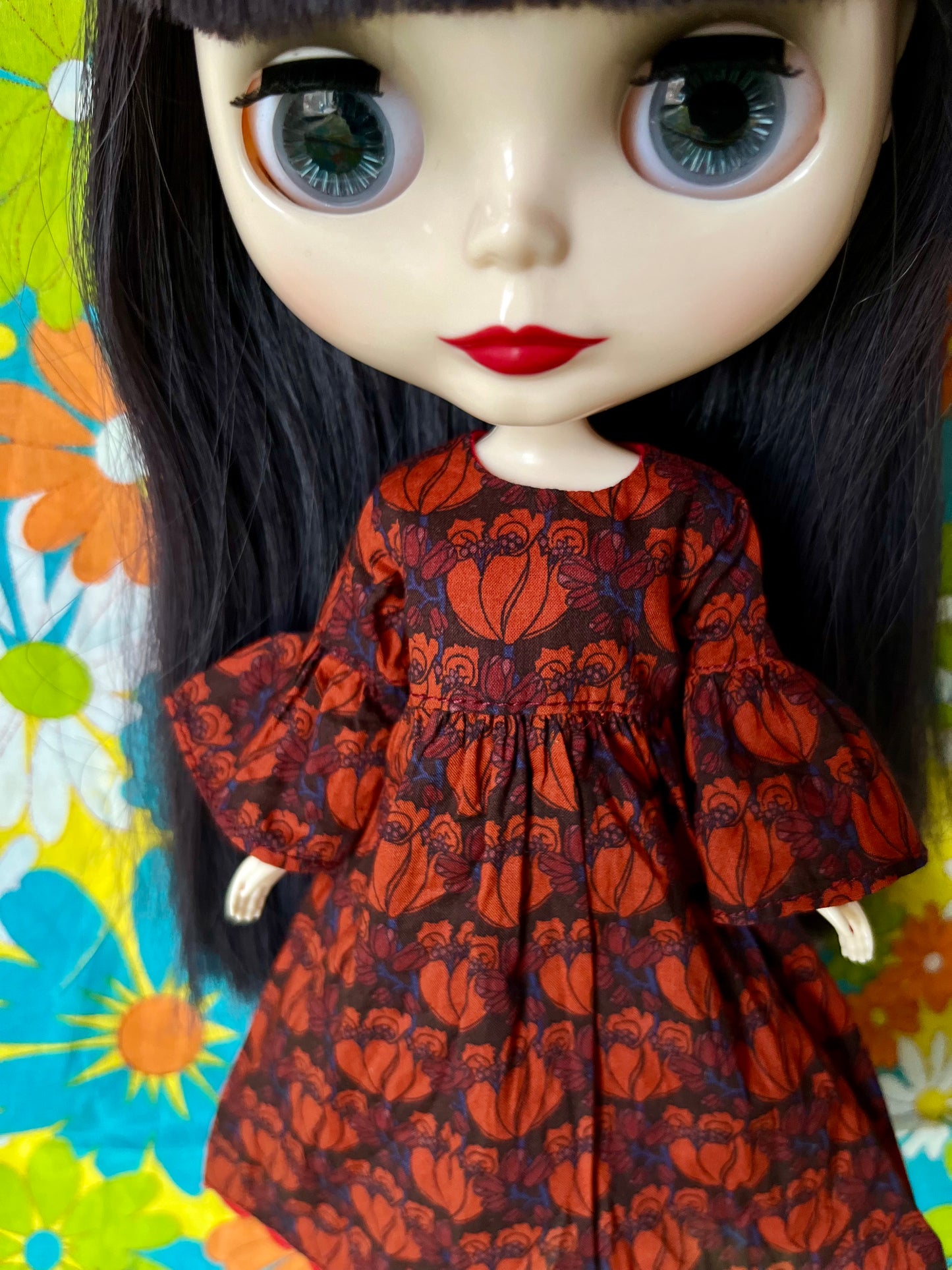 Liberty Red Tudour Tulip Psychedelic Dress