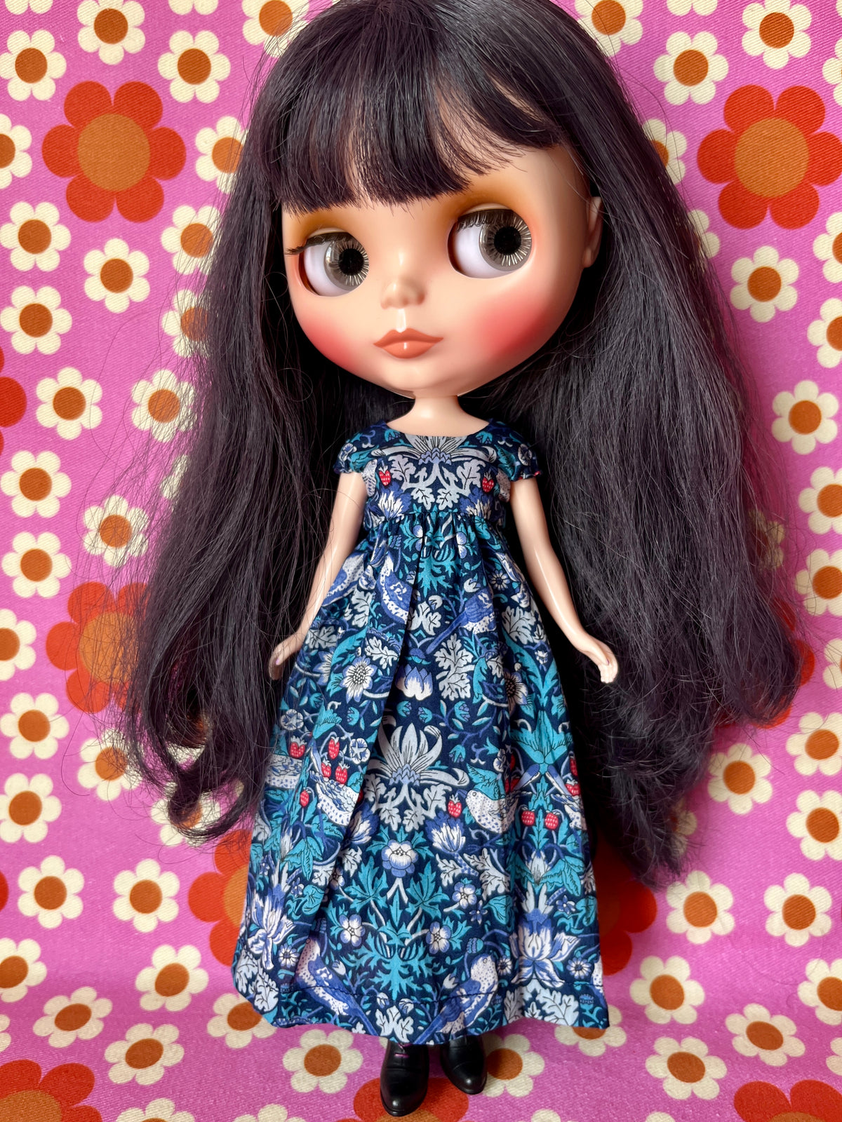Goth Austen Liberty Regency Dress for Blythe Doll * Red Accent*