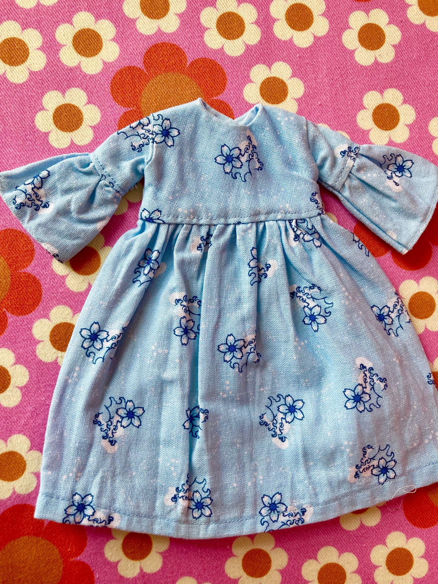 Art Print Dress Blue Hokusai Wave Flower