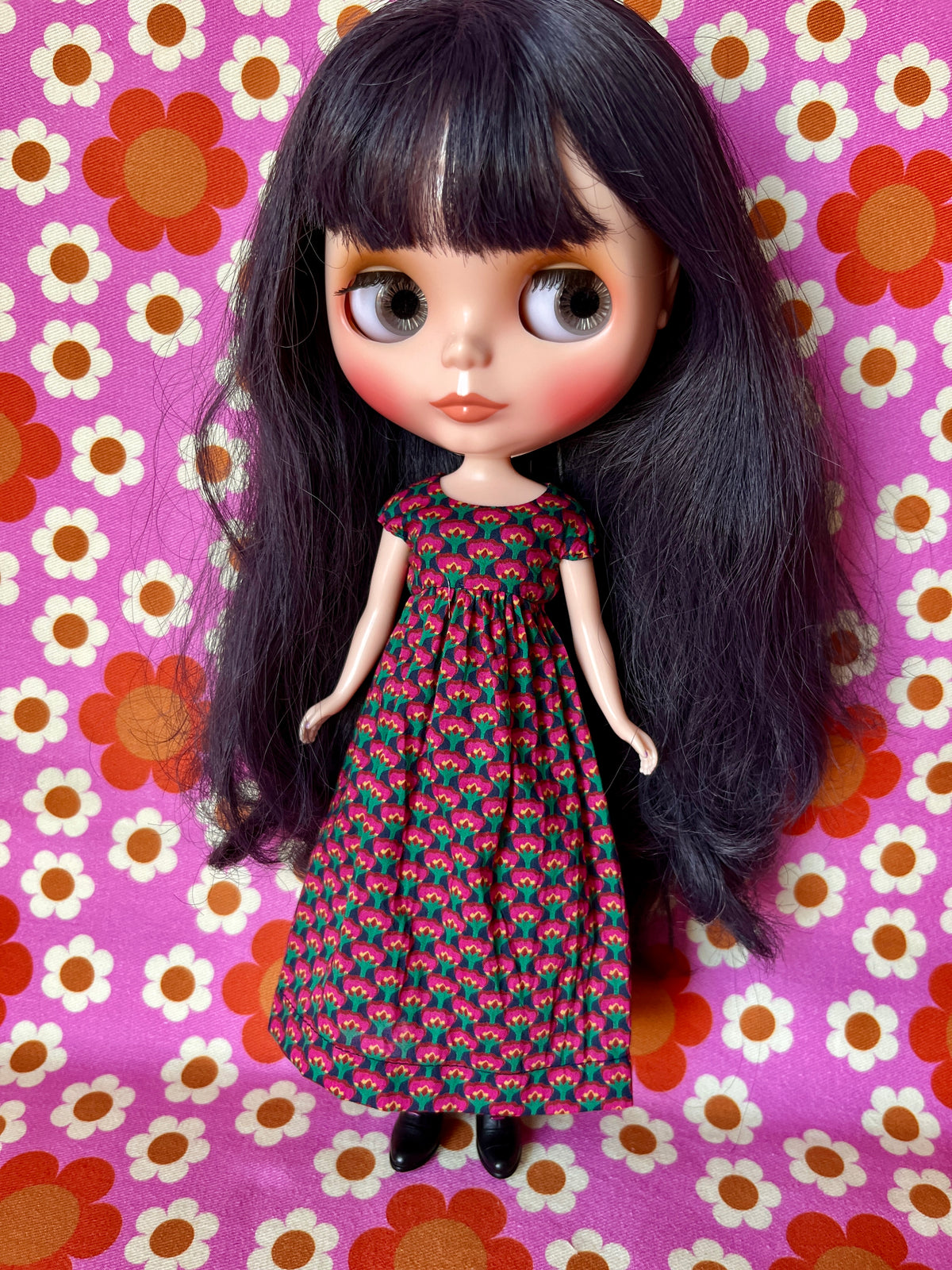 Goth Austen Liberty Regency Dress for Blythe Doll Ditsy Deco