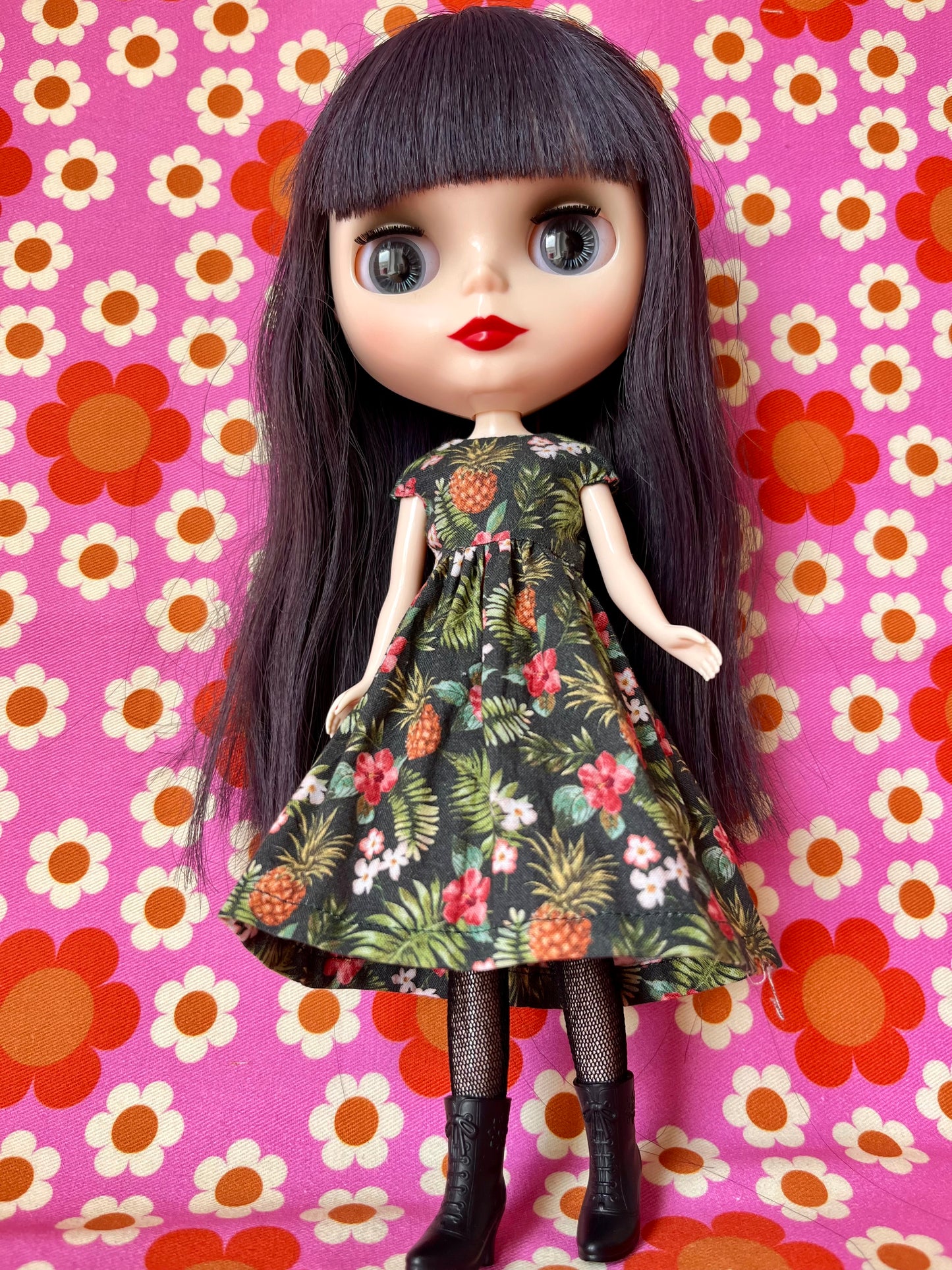 Pineapple Summer Cap Sleeve Dress for Blythe Doll