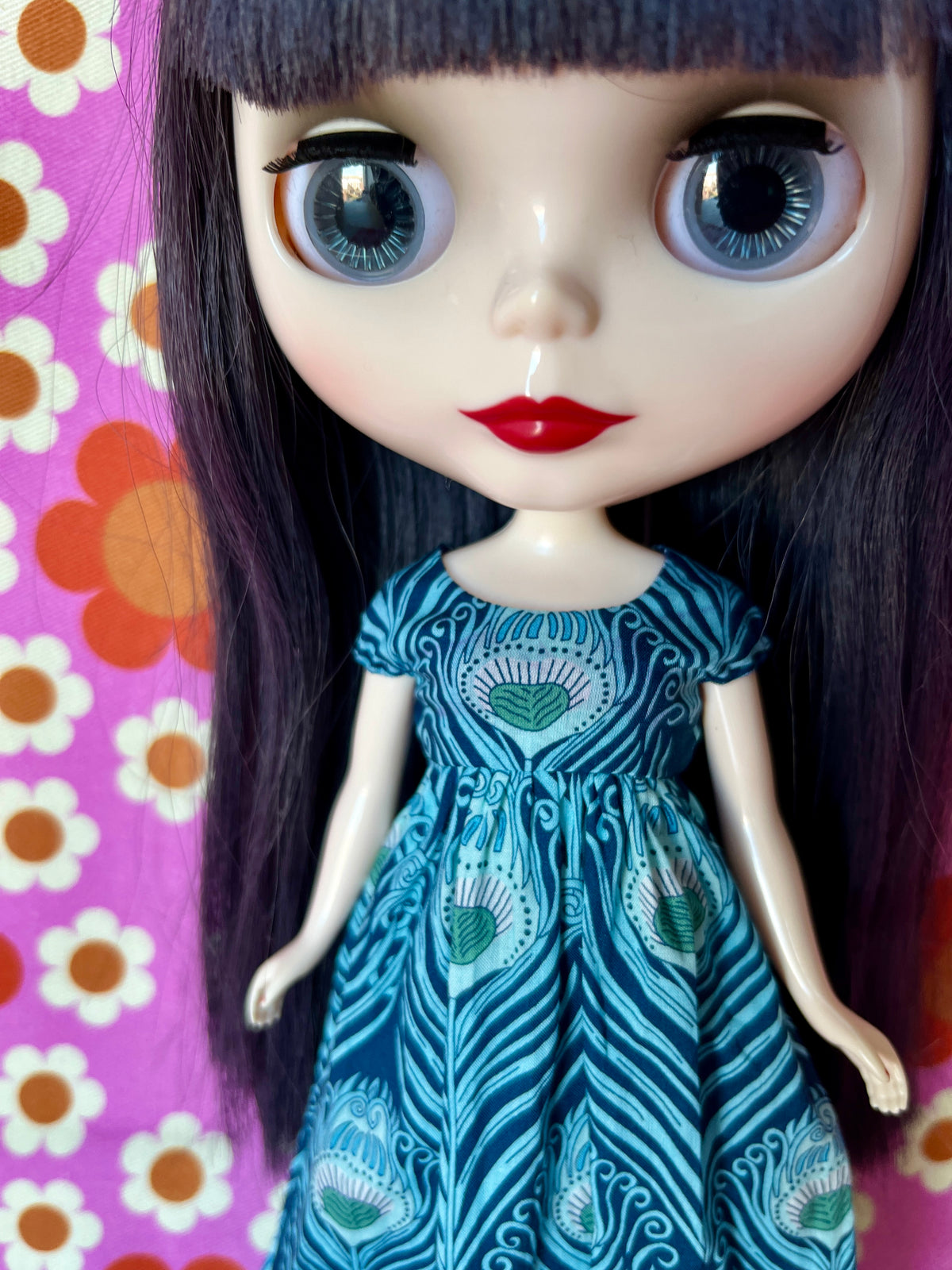 Goth Austen Liberty Regency Dress for Blythe Doll Peacock