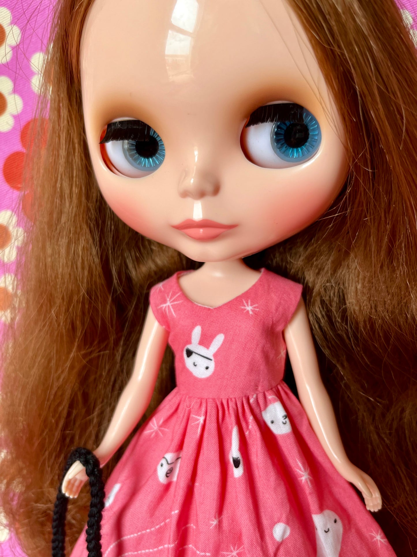Pirate Easter Bunny  Print Dress for Blythe Doll & bag