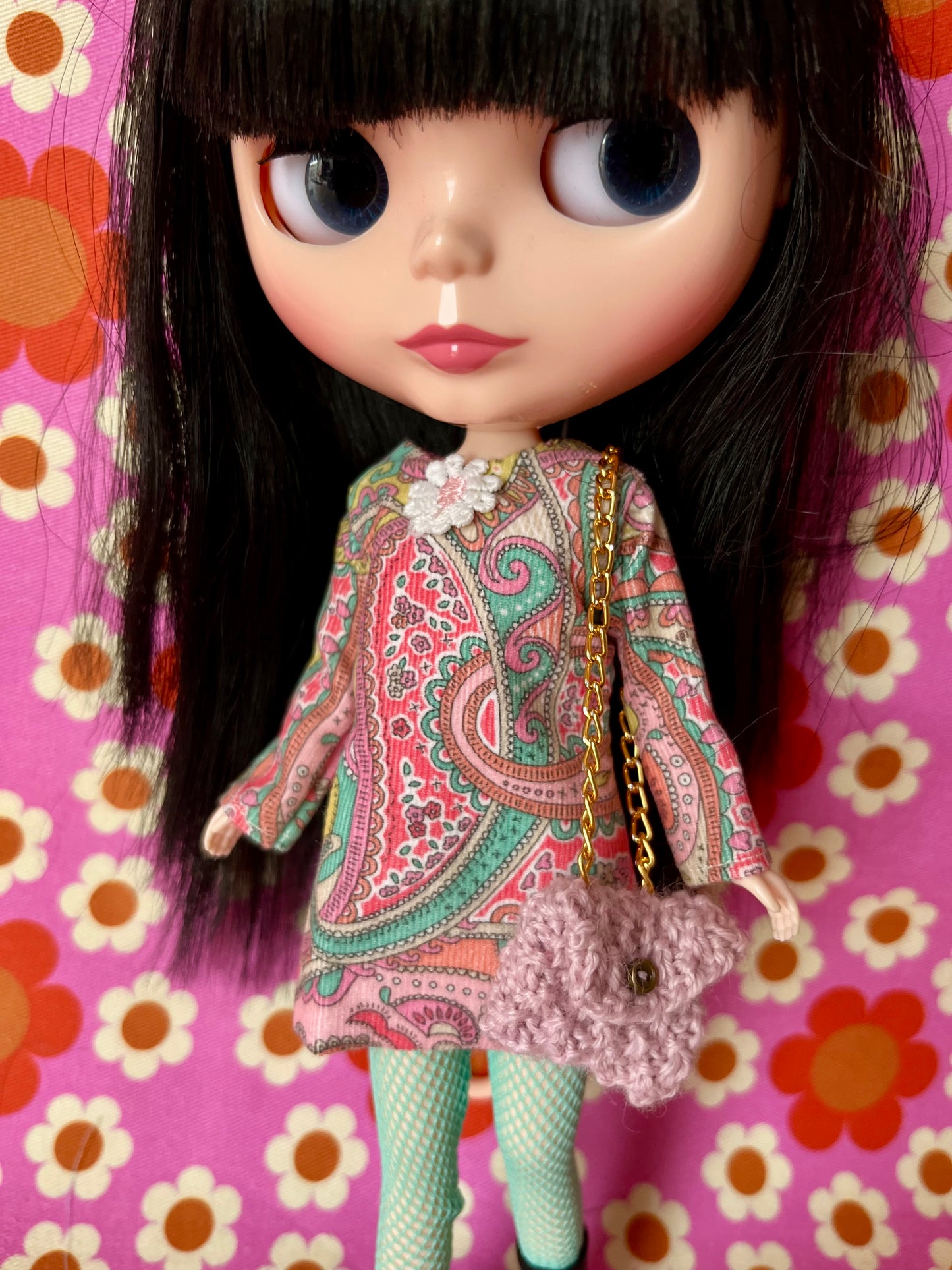 Liberty Corduroy Shift dress with sleeves & Bag which opens