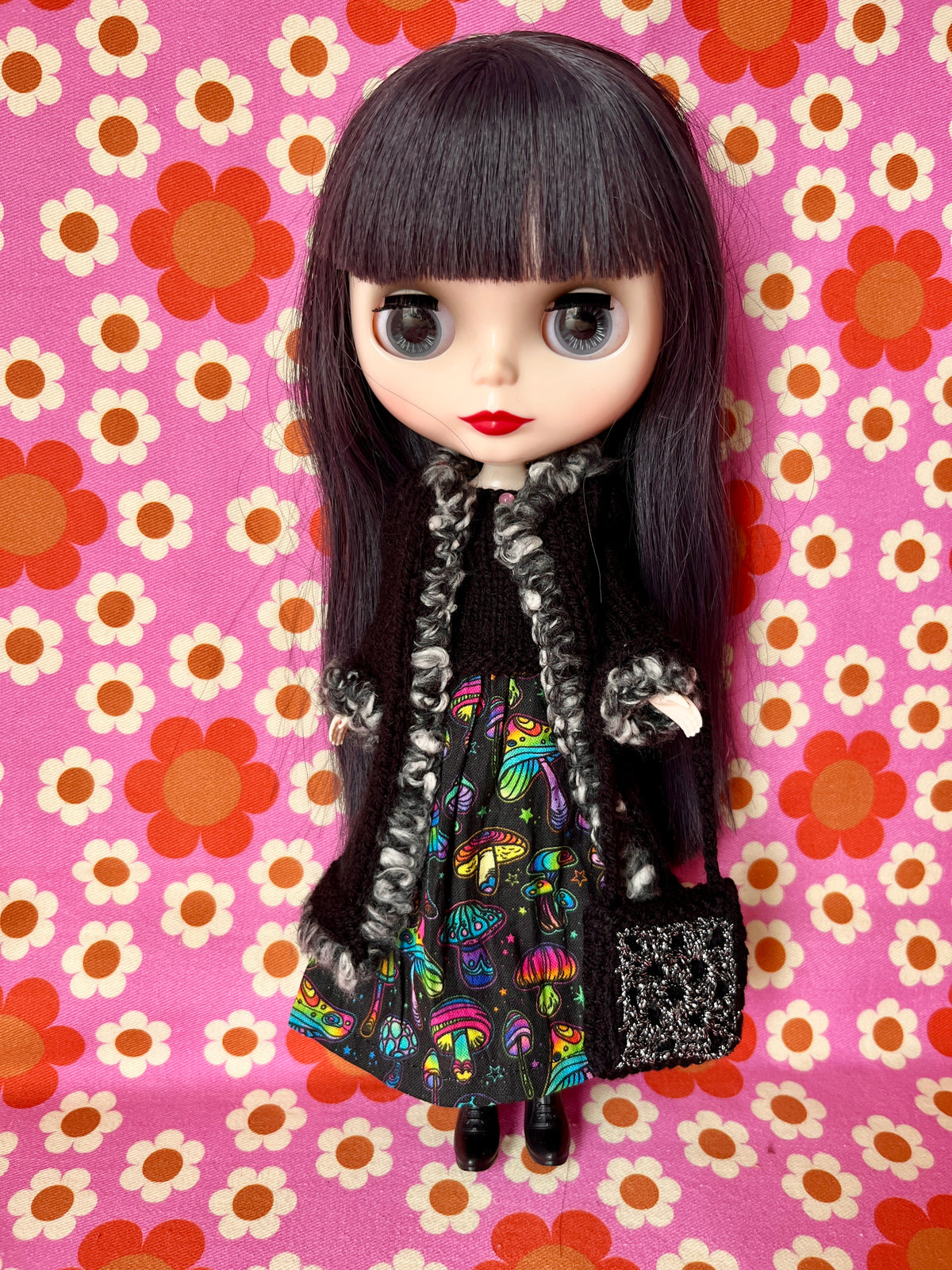 Halloween Edition 4 Piece Set: Coat, Skirt, Sweater, Bag (Boucle Trim)
