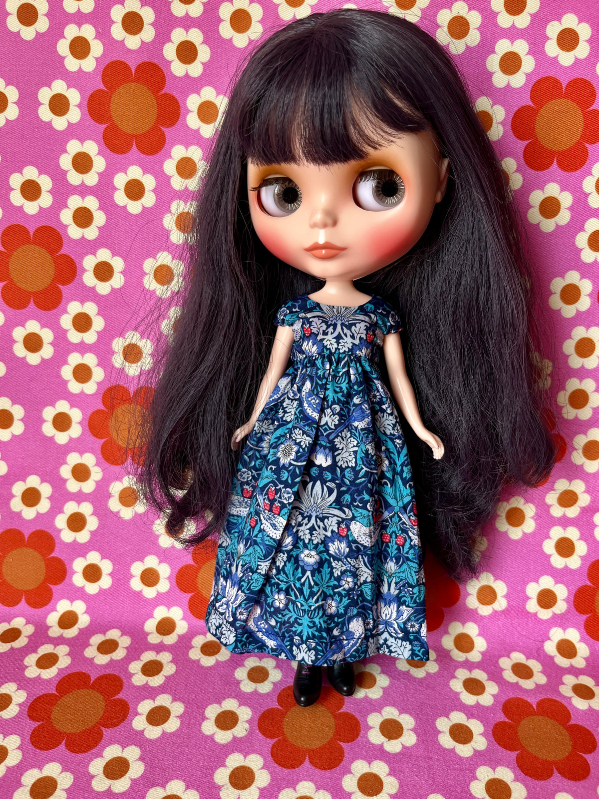 Goth Austen Liberty Regency Dress for Blythe Doll * Red Accent*