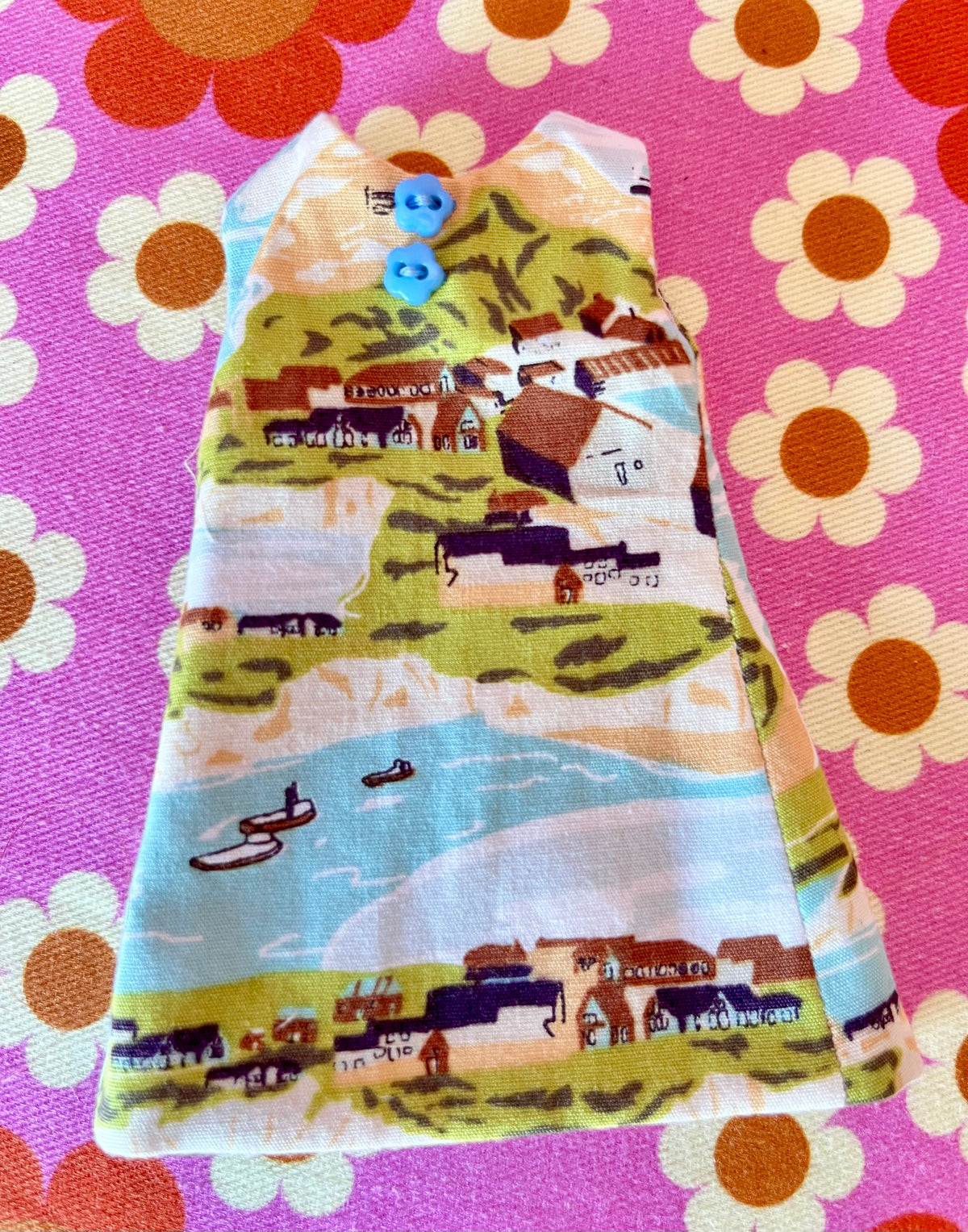 Seaside Coastal Print Mod Cilla Shift dress