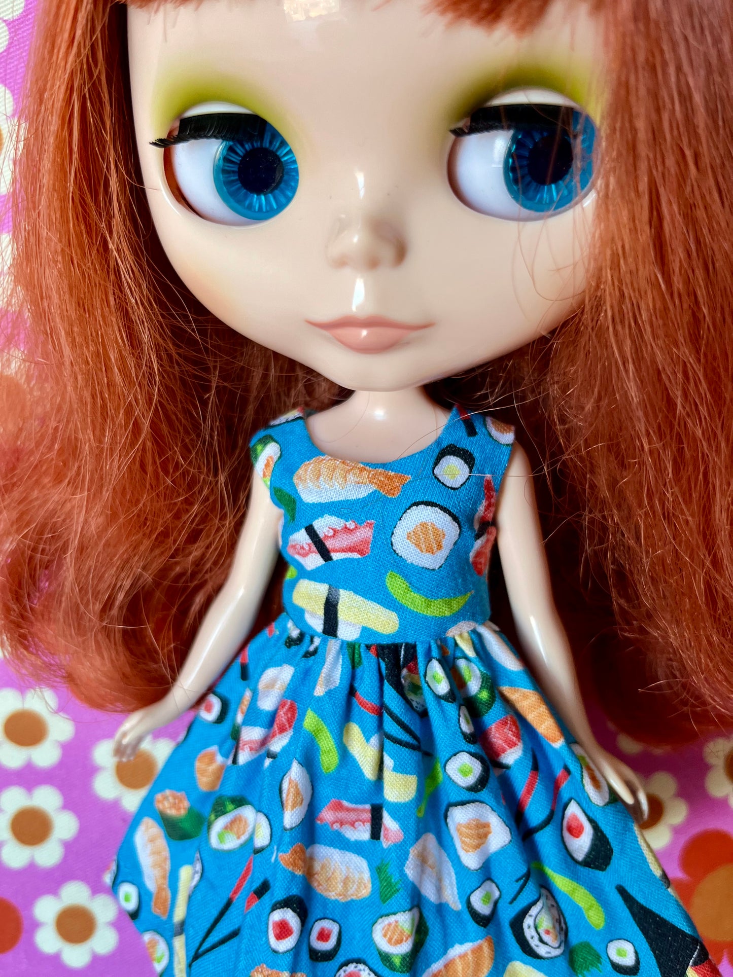 Sushi Summer Simple Sleeveless Dress for Blythe