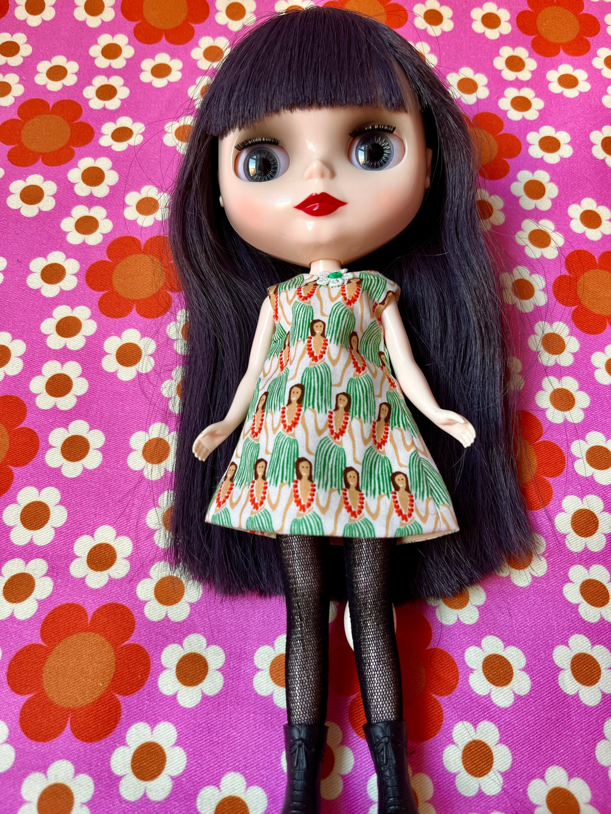 Hula Girl Print Mod Cilla Shift dress