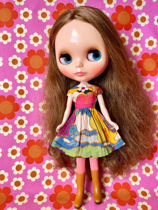 Liberty Landscape Summer Cap Sleeve Dress for Blythe Doll