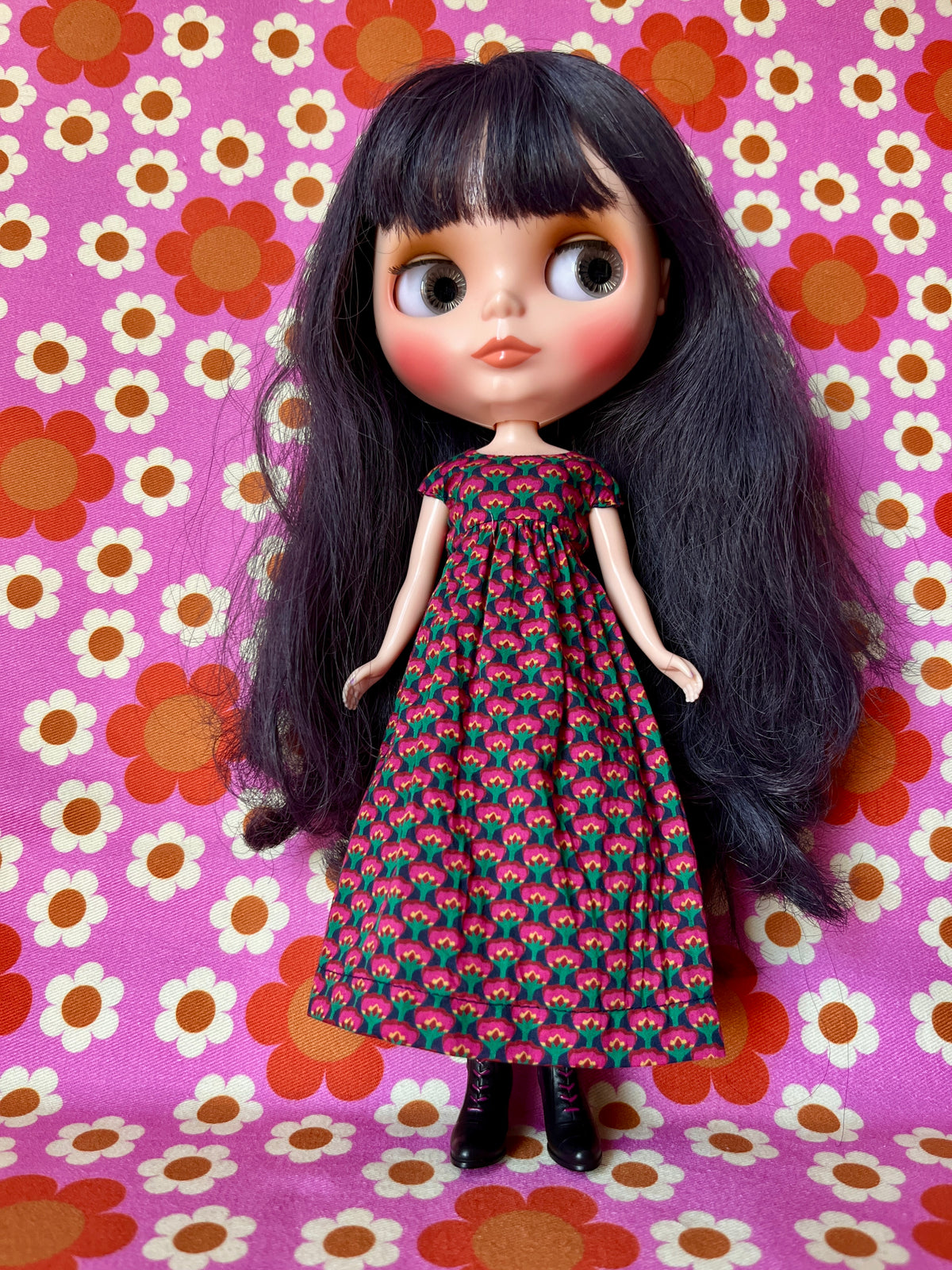 Goth Austen Liberty Regency Dress for Blythe Doll Ditsy Deco